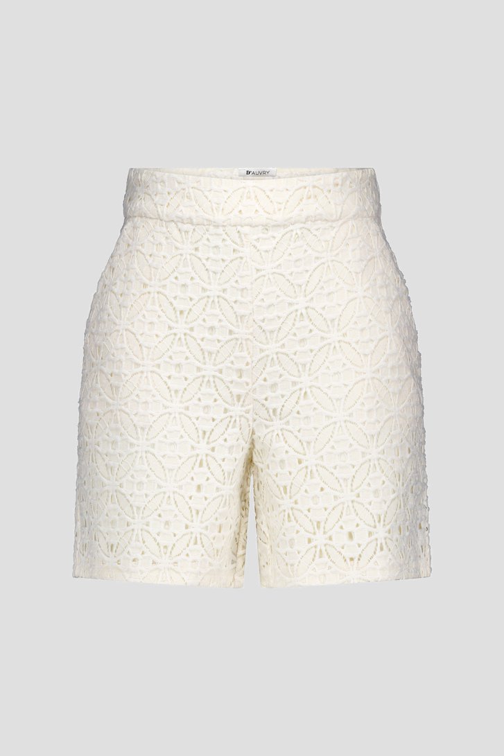 Bermuda écru en broderie anglaise de D'Auvry pour Femmes