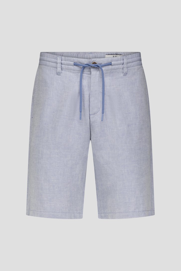 Photo produit 2 de Bermuda en lin bleu clair à taille élastique de Upper East pour Hommes