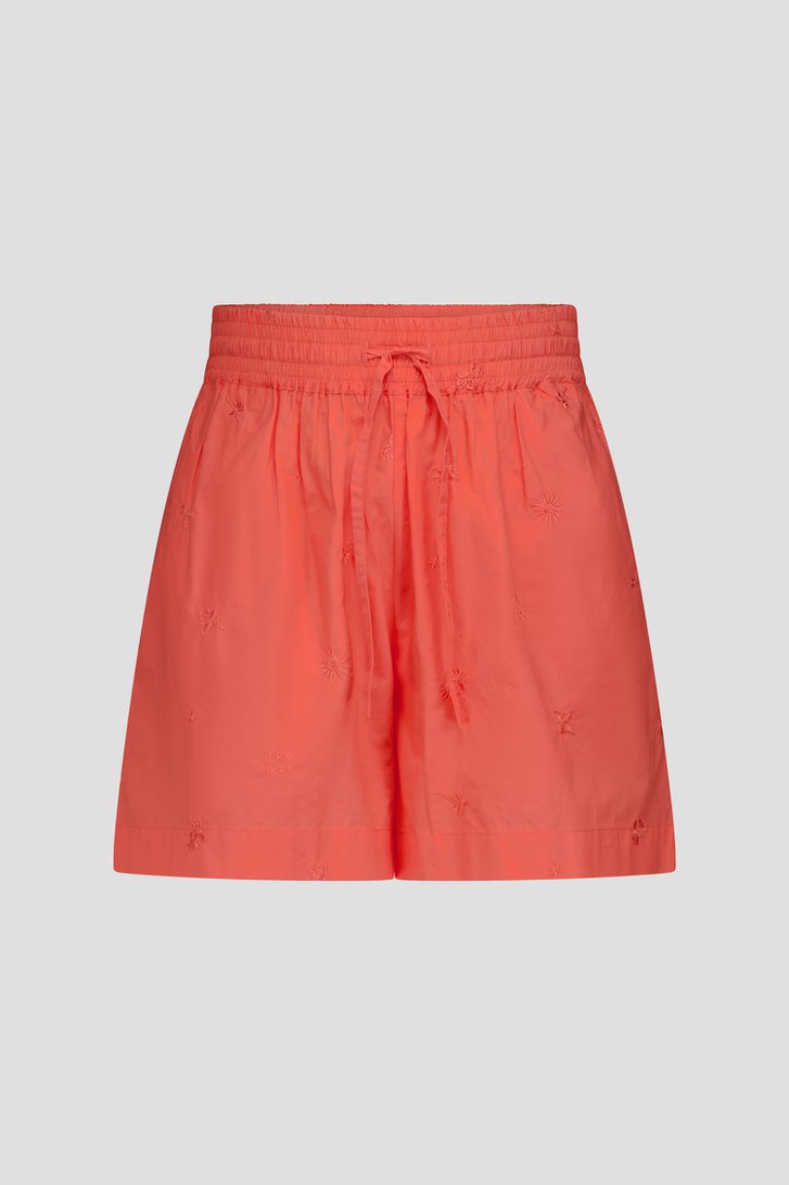 Bermuda rose corail avec broderie de Louise pour Femmes