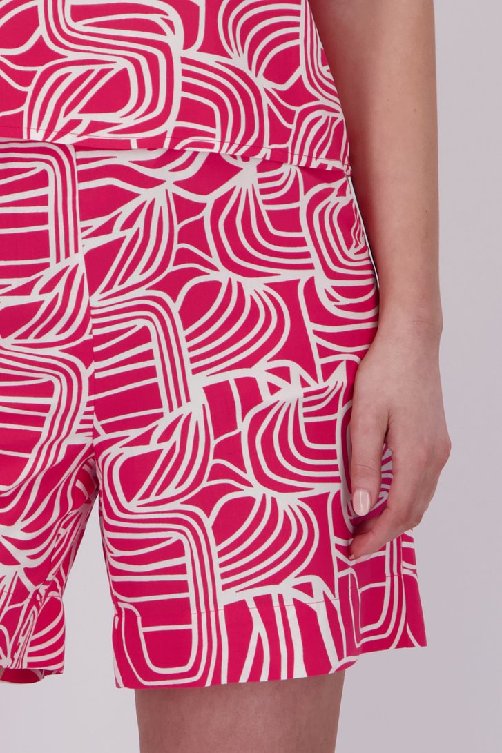 Bermuda rouge corail à imprimé blanc de Libelle pour Femmes