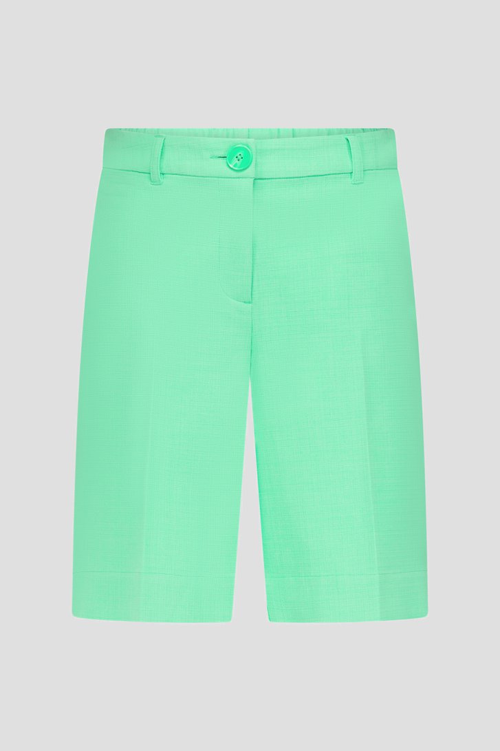 Bermuda vert avec plis de Claude Arielle pour Femmes