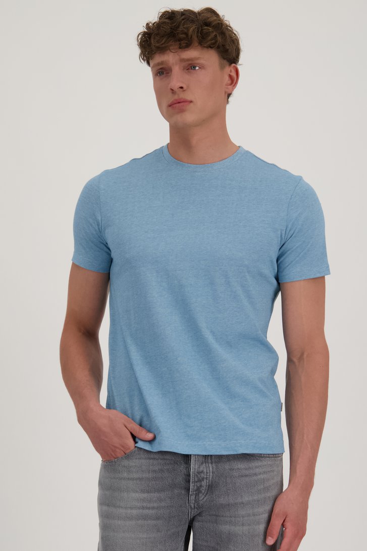 Blauw, fijn gestreept T-shirt  van Casual Five voor Heren