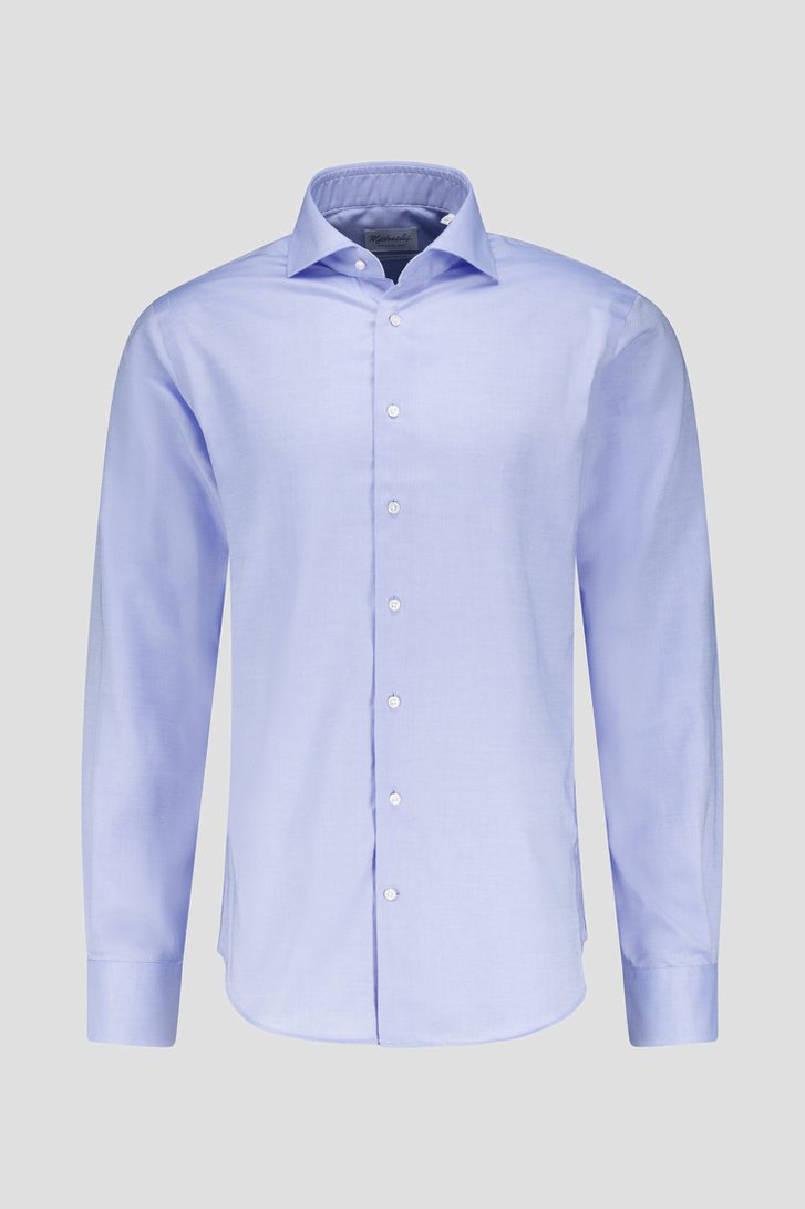 Productfoto 3 van Blauw gemêleerd hemd - Slim fit door Michaelis voor Heren