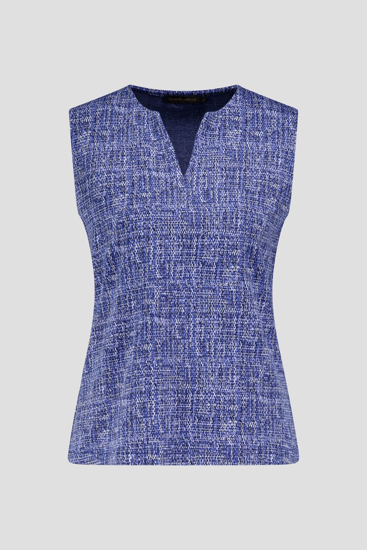 Blauw gemêleerde mouwloze top van Claude Arielle voor Dames