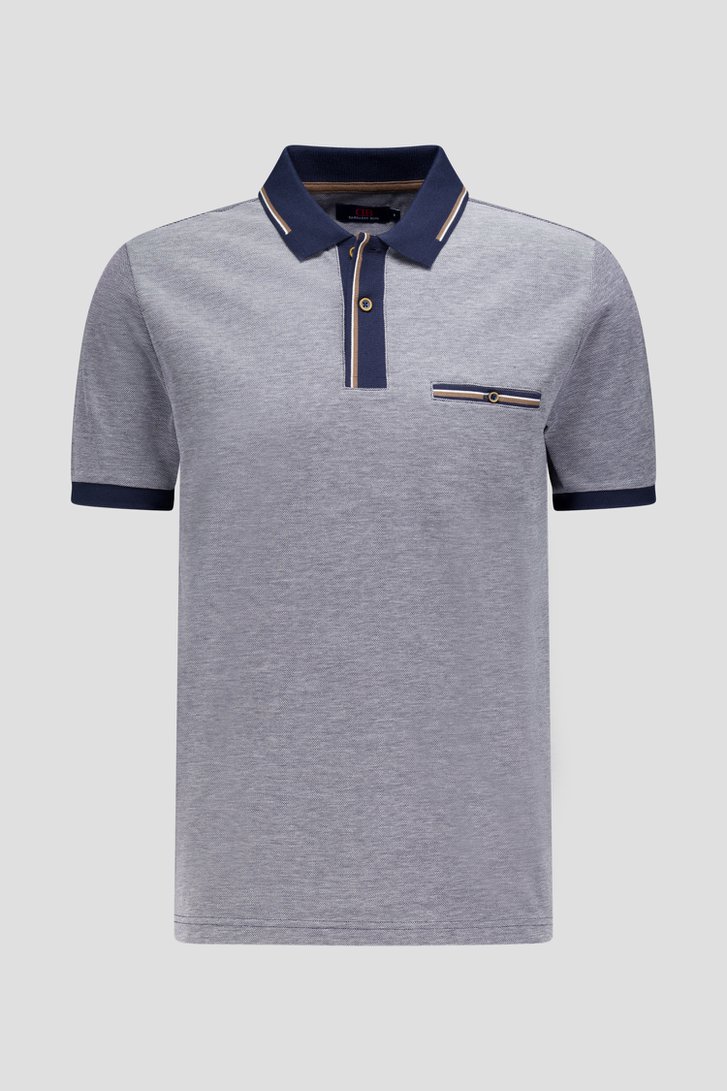 Productfoto 1 van Blauw gemêleerde polo  door Dansaert Blue voor Heren