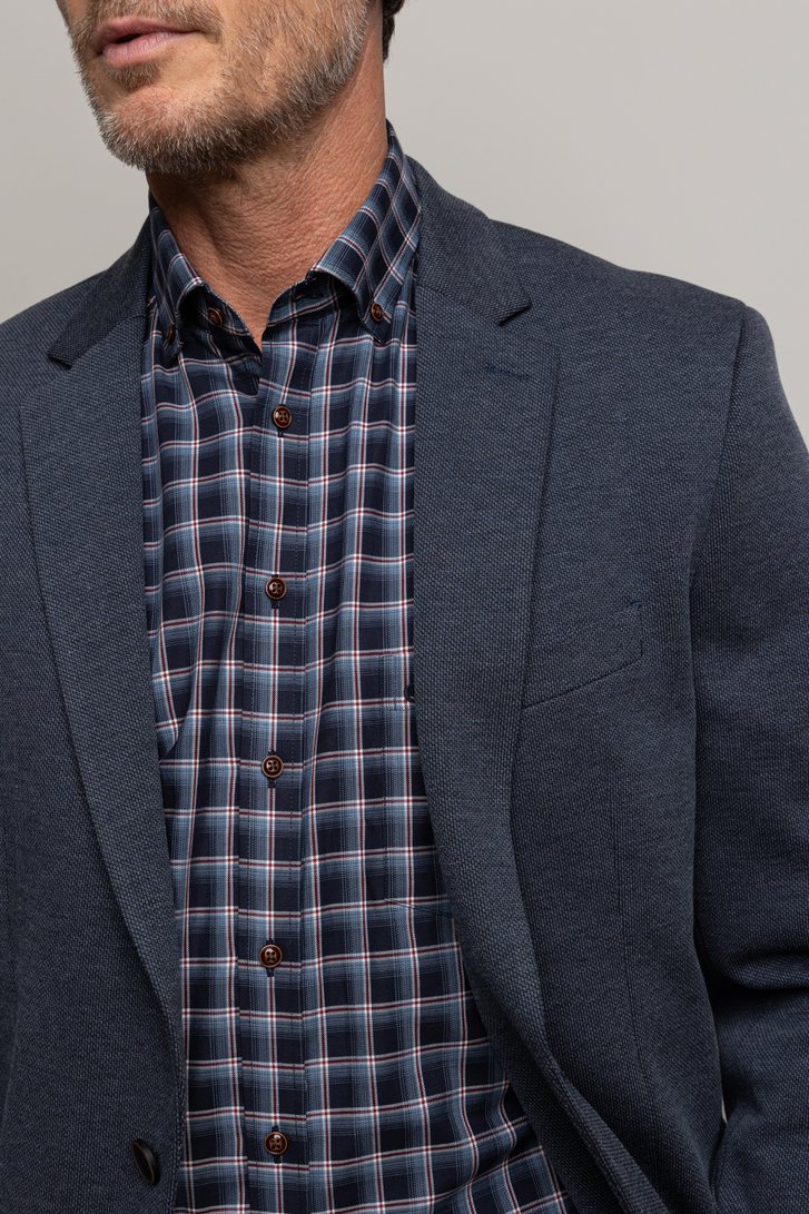 Extra foto 5 van Blauw geruit hemd - Regular fit door Dansaert Blue voor Heren