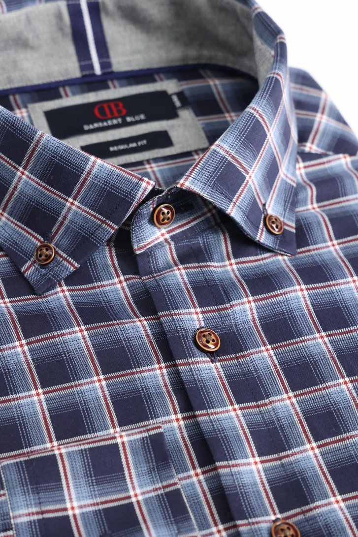 Productfoto 2 van Blauw geruit hemd - Regular fit door Dansaert Blue voor Heren