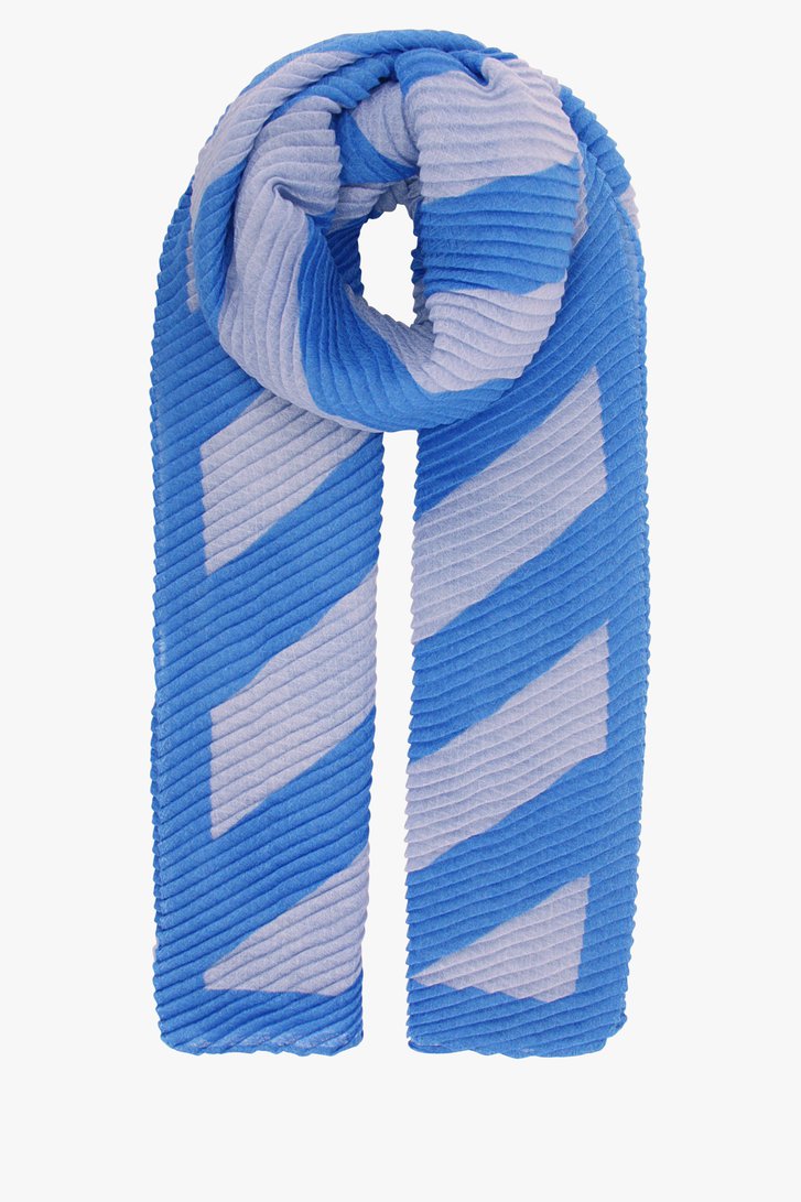 Blauw gestreepte sjaal met plooitjes van Opus voor Dames