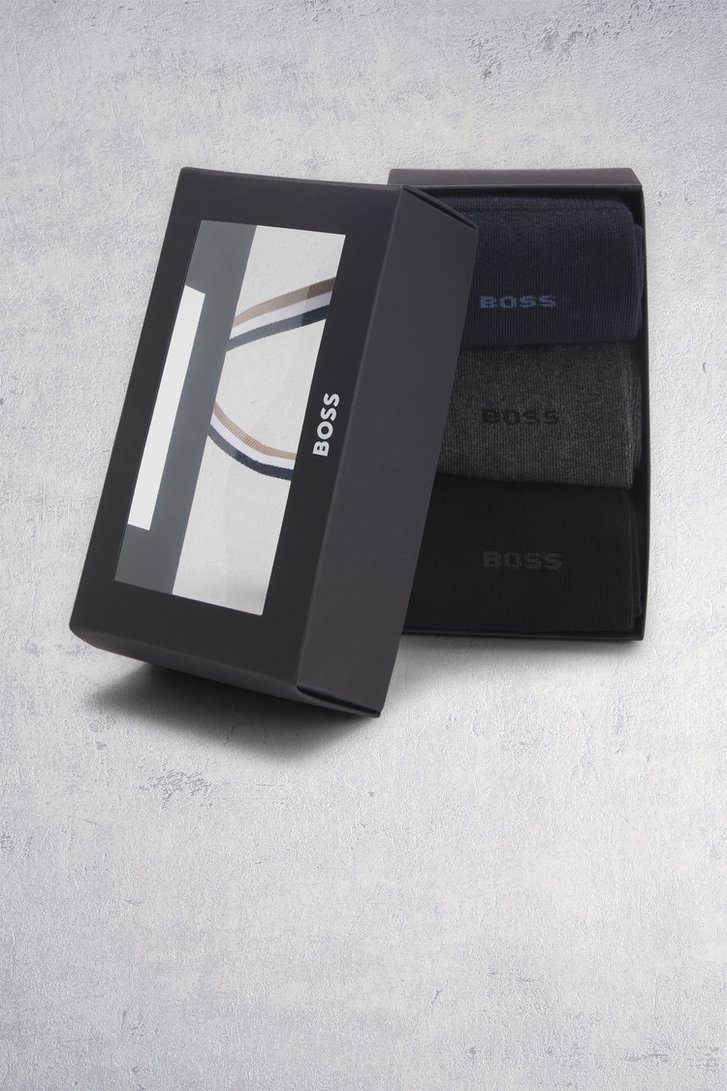 Productfoto 1 van Blauw-grijze sokken - 3 paar door Hugo Boss voor Heren