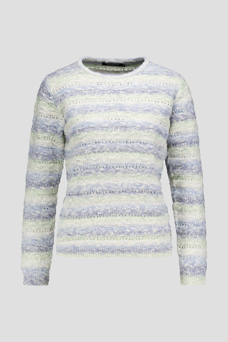 Productfoto 1 van Blauw-groene ajour gebreide trui door Signature voor Dames