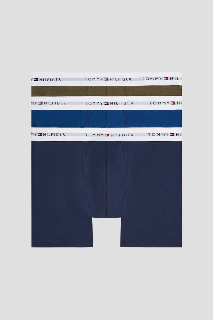 Productfoto 1 van Blauw-groene boxershorts - Set van 3 door Tommy Hilfiger voor Heren