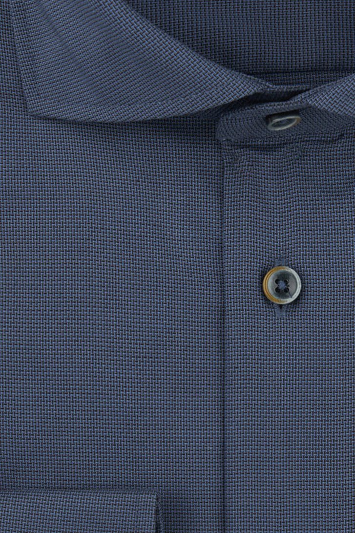 Productfoto 2 van Blauw hemd met fijn motief - Slim fit  door Michaelis voor Heren