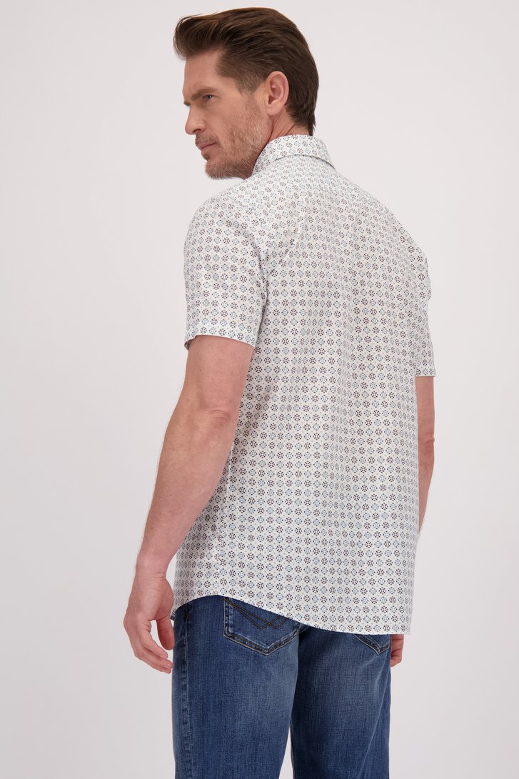 Achterkant van Blauw hemd met geometrisch motief - Regular fit door Dansaert Blue voor Heren