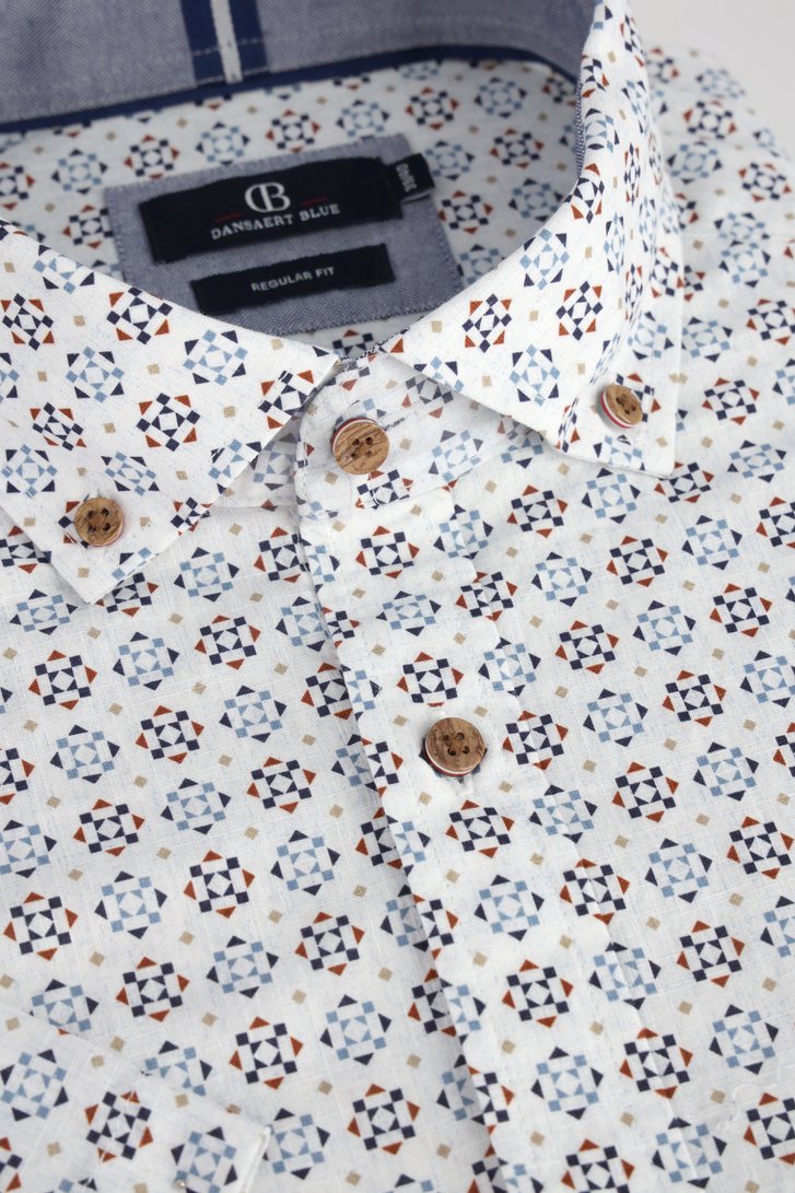 Productfoto 2 van Blauw hemd met geometrisch motief - Regular fit door Dansaert Blue voor Heren