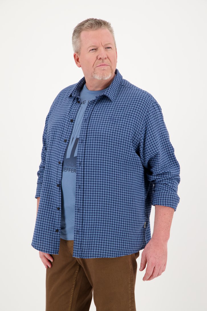Blauw hemd met patroon - comfort fit