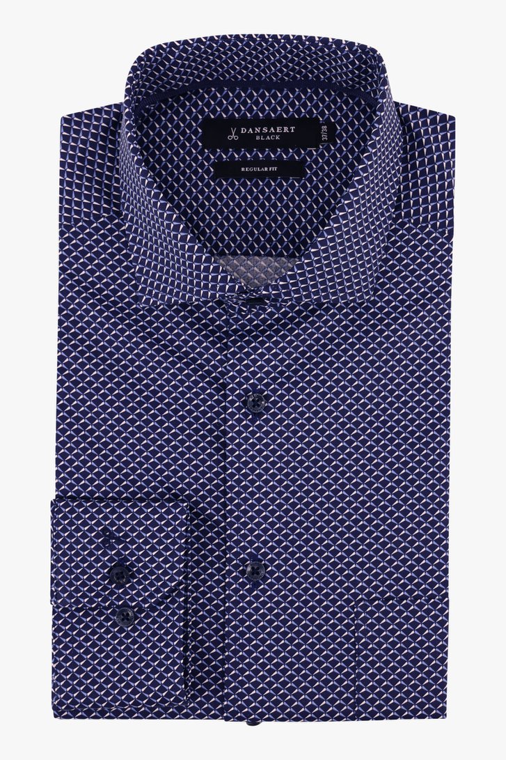 Blauw hemd met print - regular fit  van Dansaert Black voor Heren