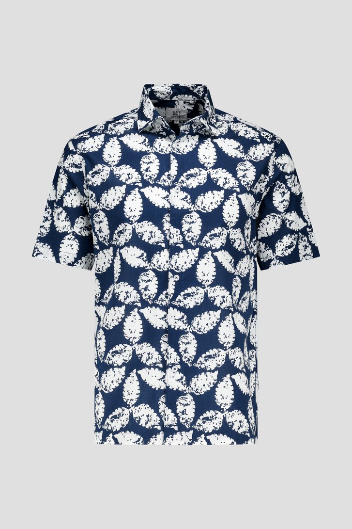 Blauw hemd met witte print - Regular fit van Casual Five voor Heren