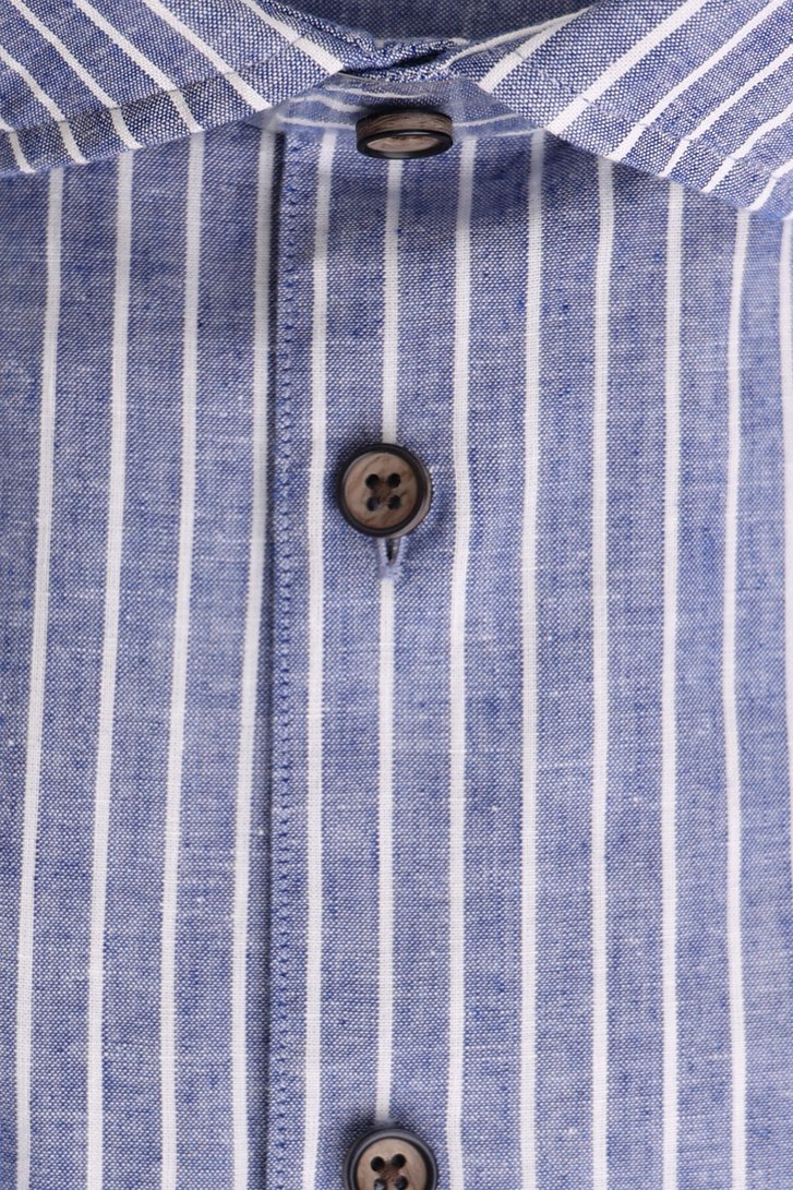 Blauw hemd met witte strepen - slim fit van Upper East voor Heren