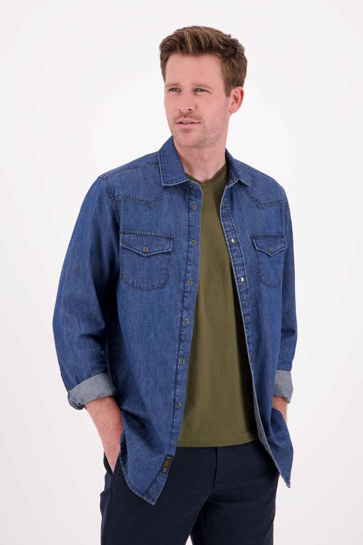 Blauw jeanshemd - regular fit