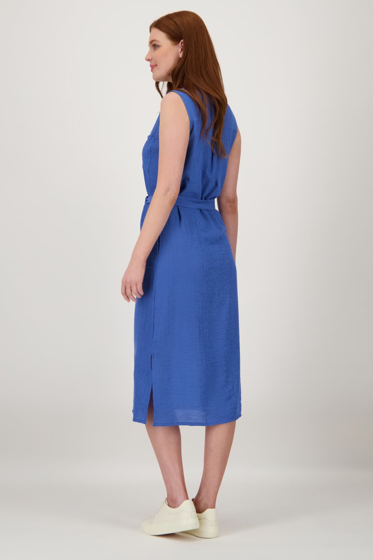 Blauw kleedje in fijne reliëfstof van Liberty Loving nature voor Dames