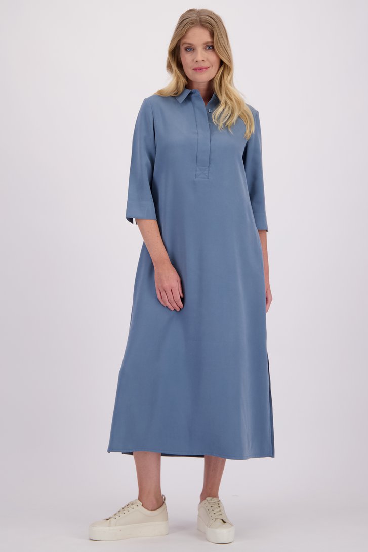 Voorkant van Blauw kleedje met 3/4 mouwen door Libelle voor Dames