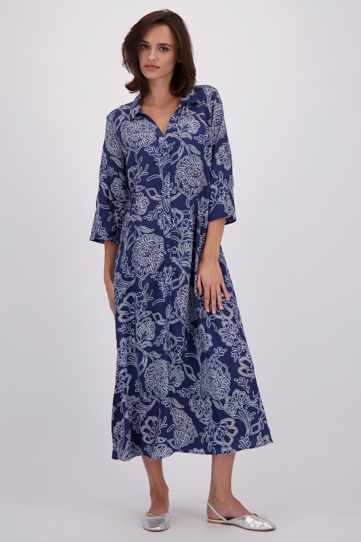 Voorkant van Blauw lang kleedje met bloemenmotief door JDY voor Dames