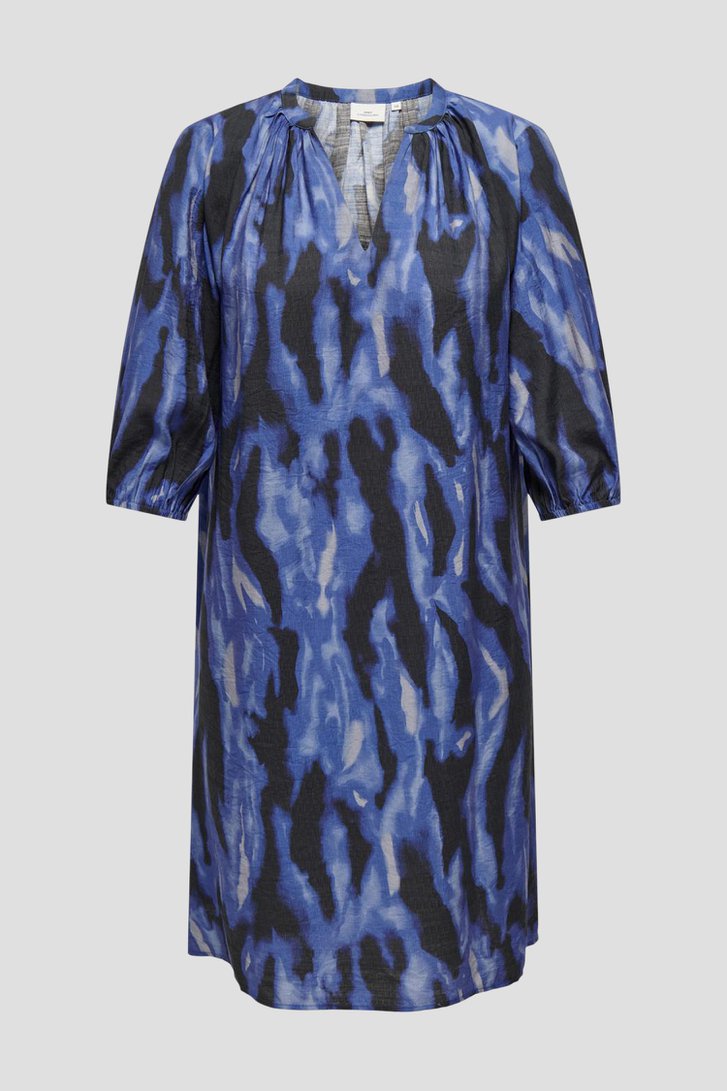 Blauw midi kleedje met print van Only Carmakoma voor Dames