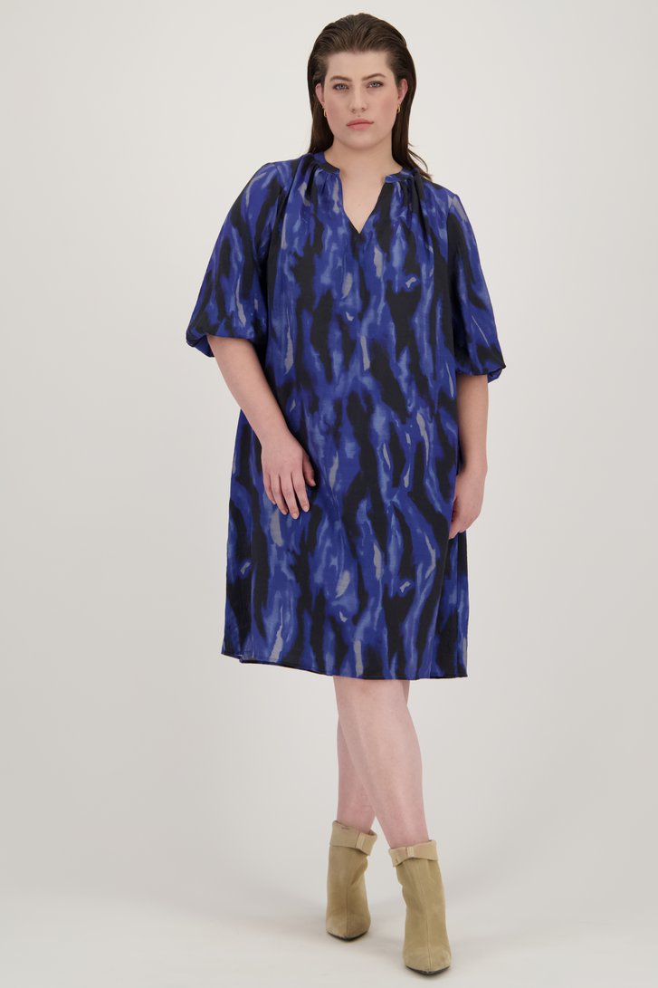 Blauw midi kleedje met print van Only Carmakoma voor Dames