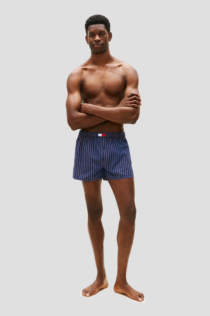 Productfoto 2 van Blauw-rode geweven boxershorts - Set van 3 door Tommy Hilfiger voor Heren