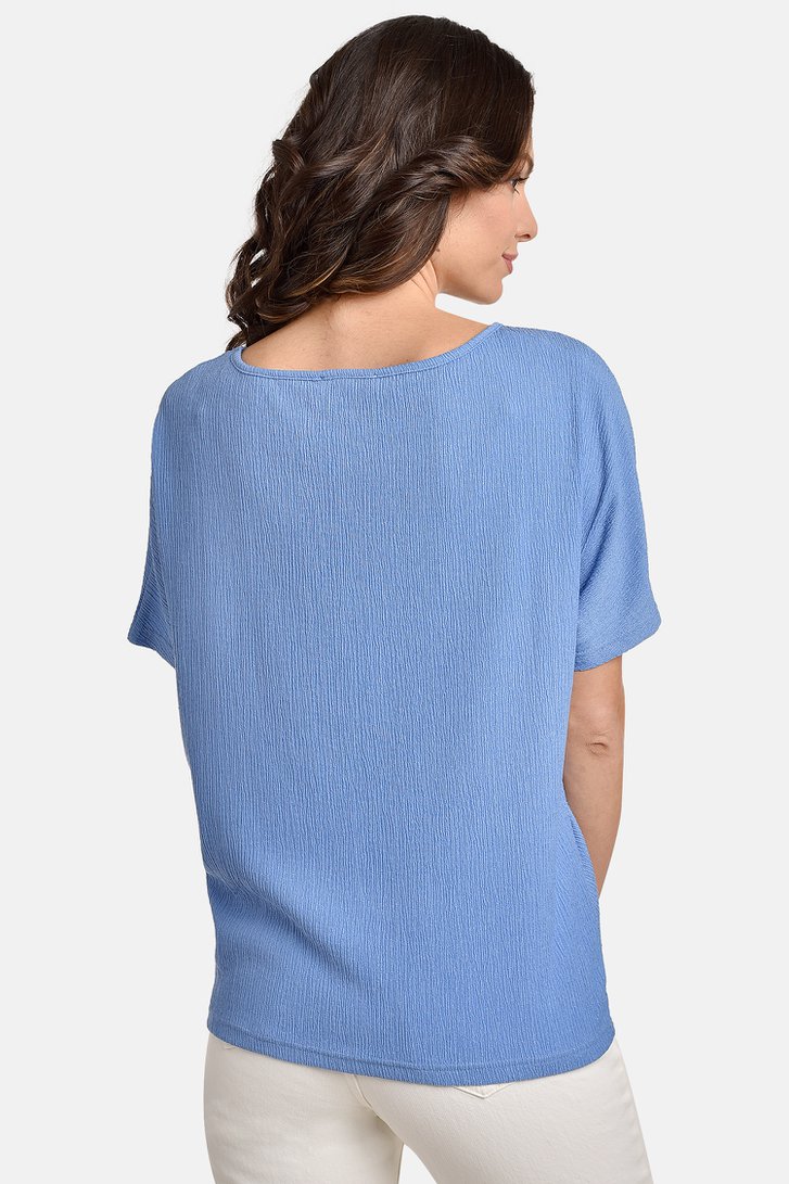 Blauw T-shirt in structuurstof van Bicalla voor Dames