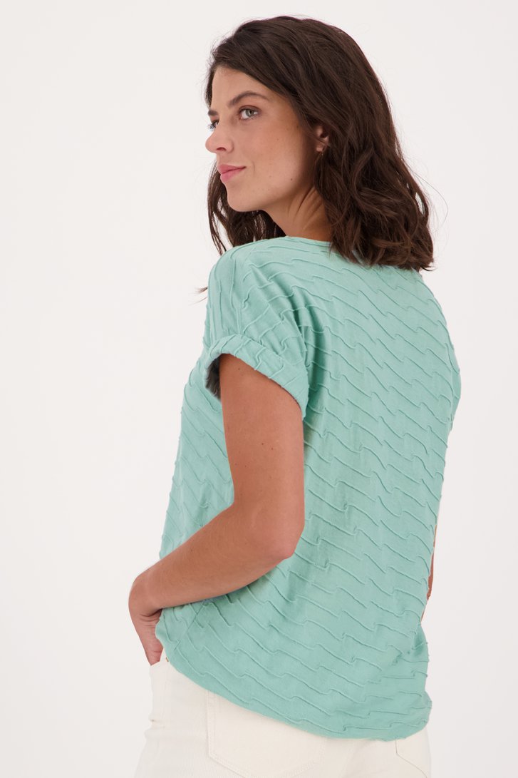 Blauw T-shirt met gegolfde textuur van Liberty Loving nature voor Dames