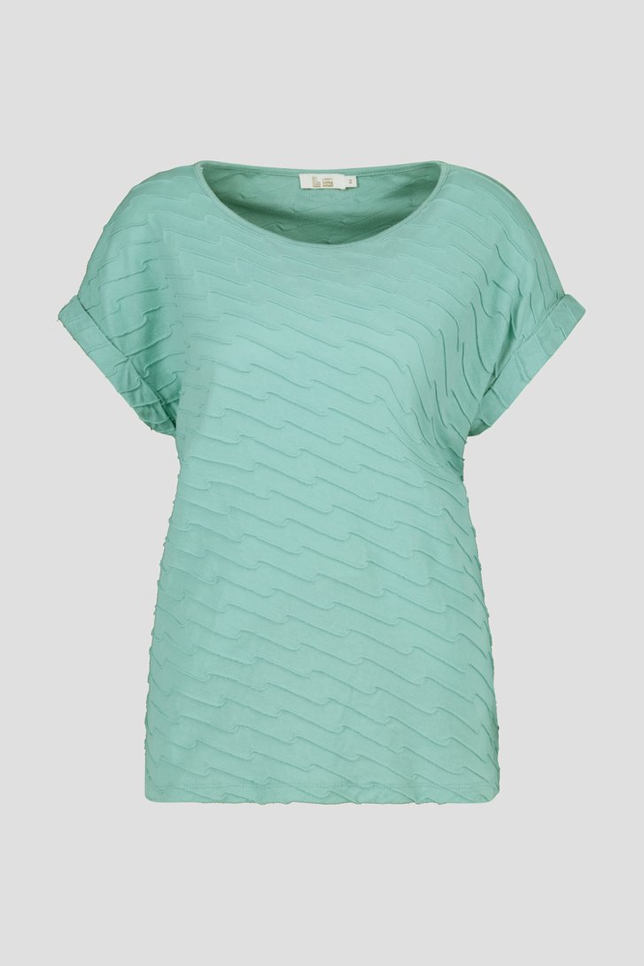 Blauw T-shirt met gegolfde textuur van Liberty Loving nature voor Dames