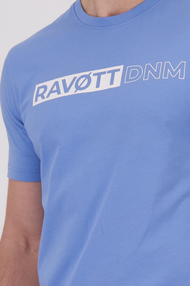 Blauw T-shirt met opdruk van Ravøtt voor Heren