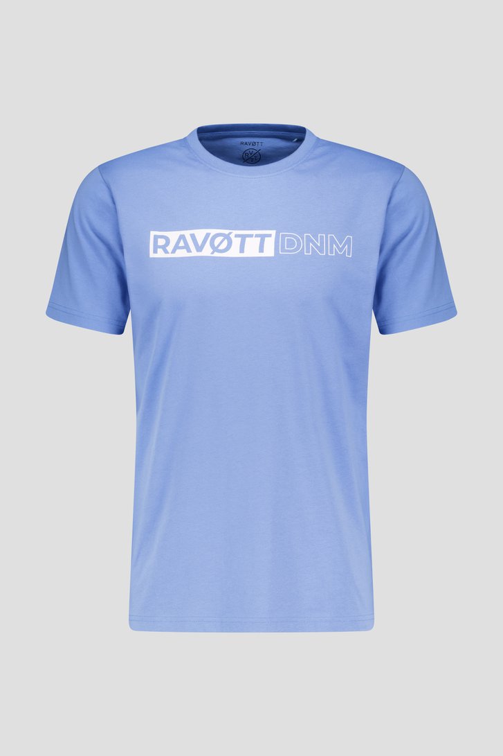 Blauw T-shirt met opdruk van Ravøtt voor Heren