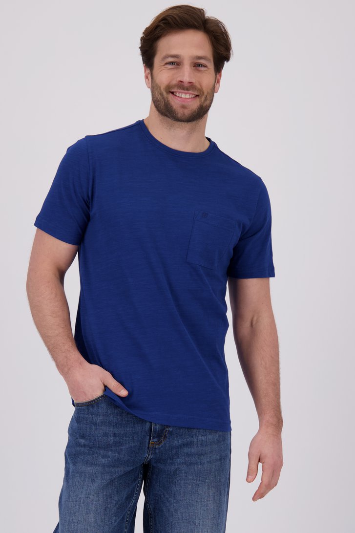 Blauw T-shirt met ronde hals van Ravøtt voor Heren
