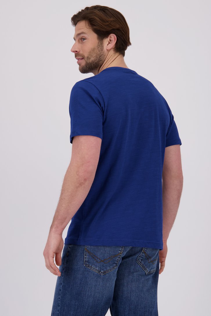 Blauw T-shirt met ronde hals van Ravøtt voor Heren