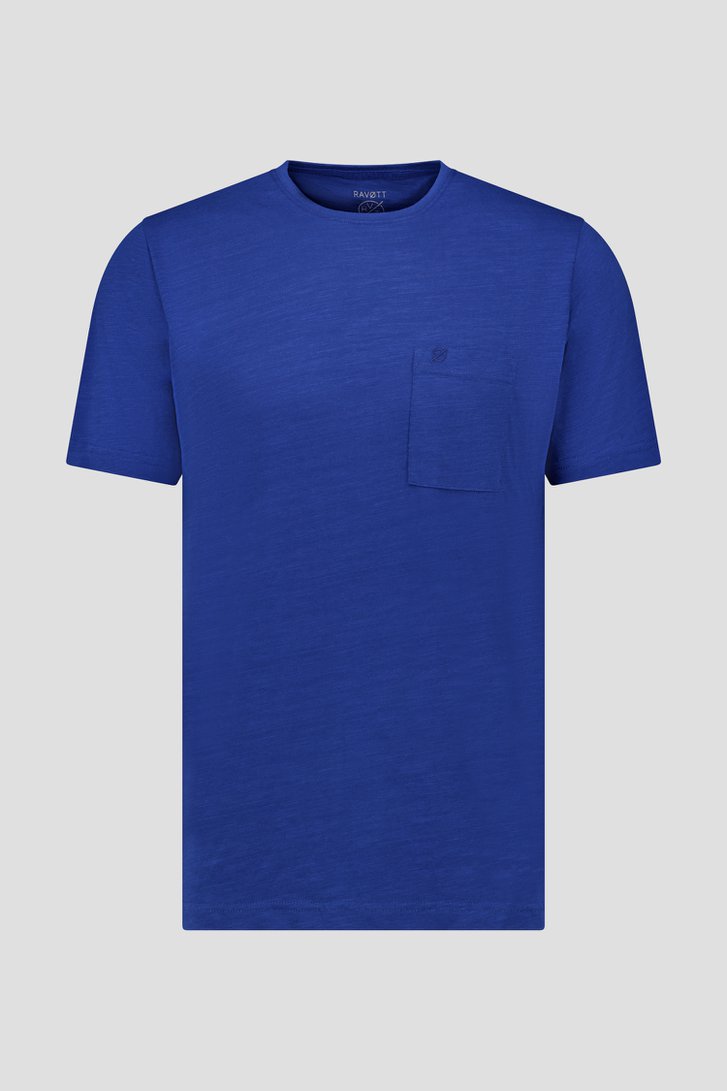 Blauw T-shirt met ronde hals van Ravøtt voor Heren