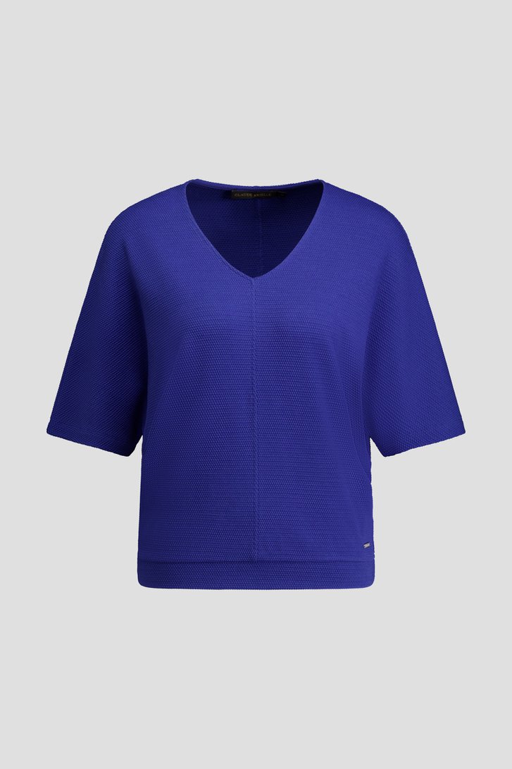 Productfoto 1 van Blauw T-shirt met structuur door Claude Arielle voor Dames