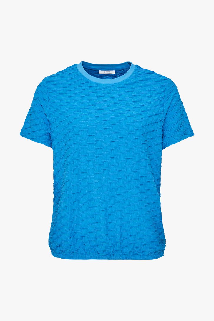 Blauw T-shirt met structuur van Opus voor Dames