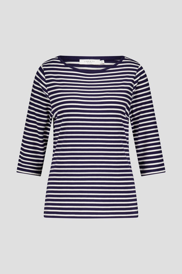 Productfoto 1 van Blauw T-shirt met witte strepen door Liberty Island voor Dames