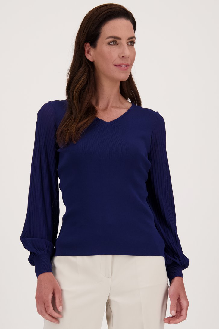 Blauw truitje met ballonmouwen van Claude Arielle voor Dames