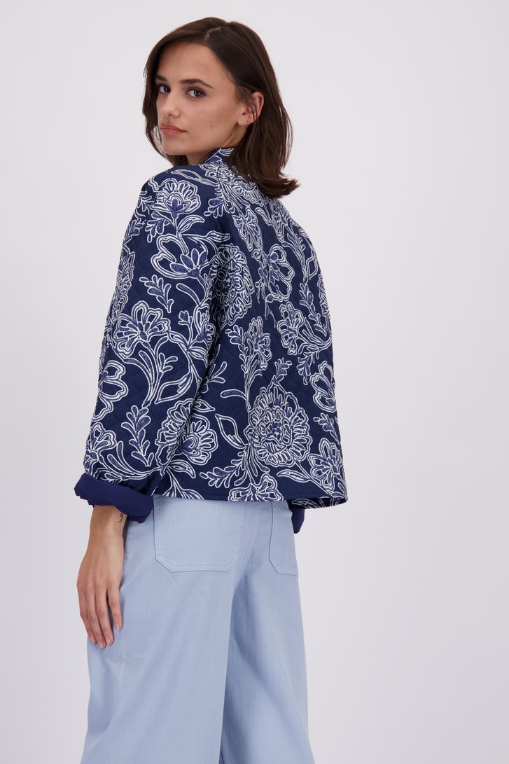 Achterkant van Blauw vestje met bloemenprint door JDY voor Dames