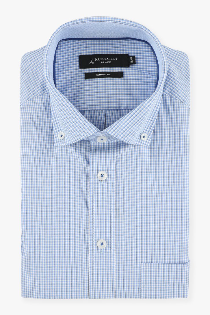 Blauw-wit geruit hemd - comfort fit