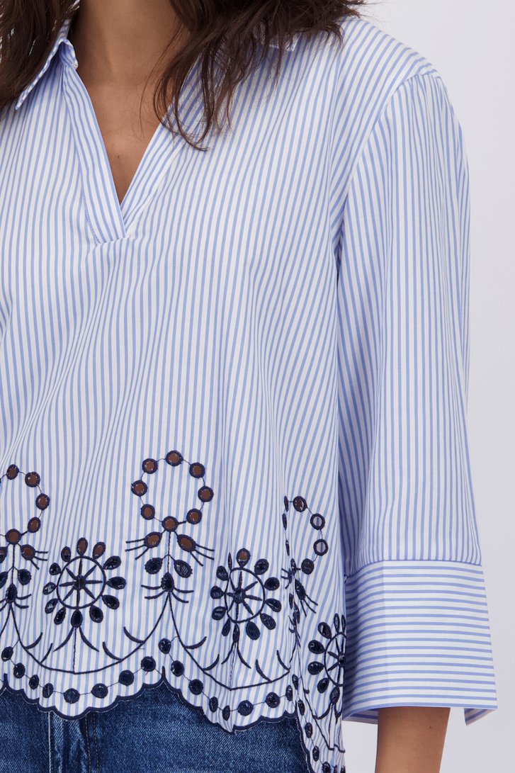 Detail van Blauw-wit gestreepte blouse door JDY voor Dames