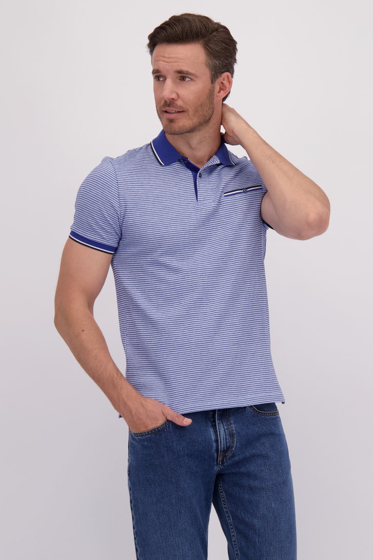 Blauw-wit gestreepte polo van Dansaert Blue voor Heren