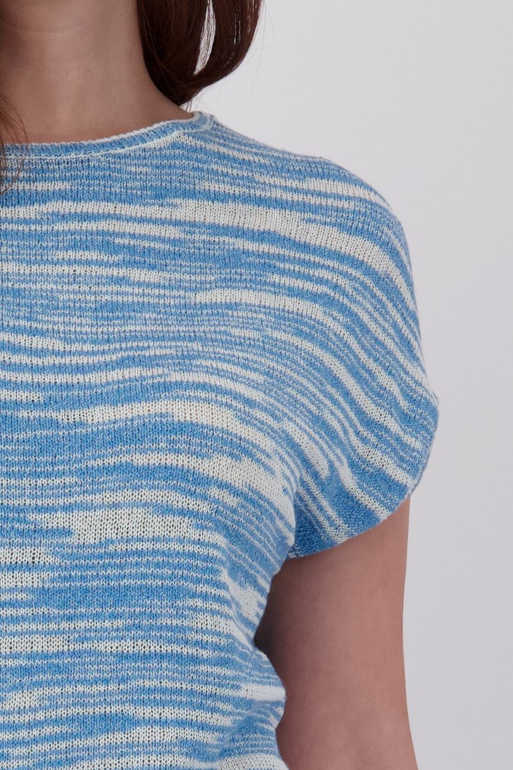 Blauw-witte trui met korte mouwen van Libelle voor Dames