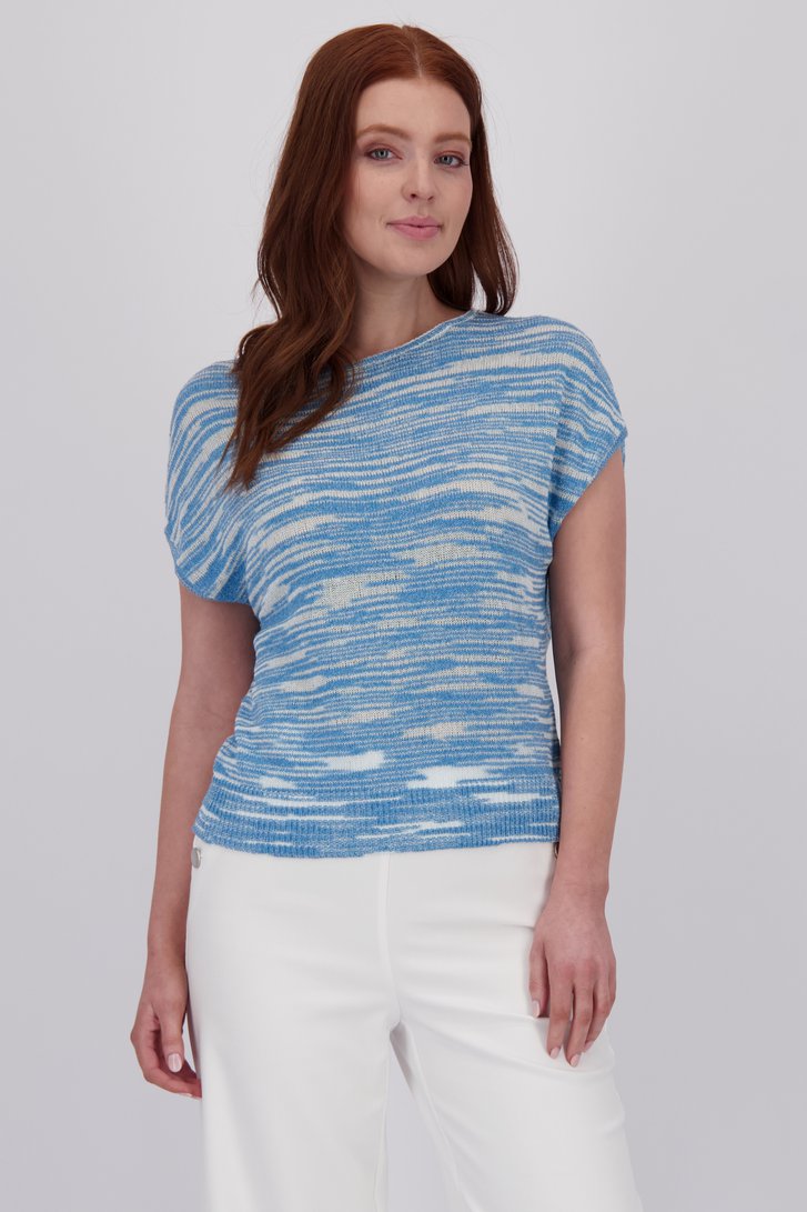 Blauw-witte trui met korte mouwen van Libelle voor Dames