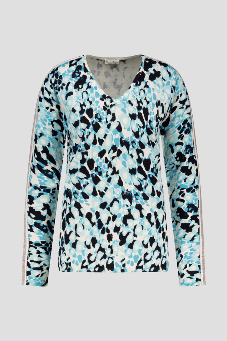 Blauw-zwarte trui met print van Barbara Lebek voor Dames