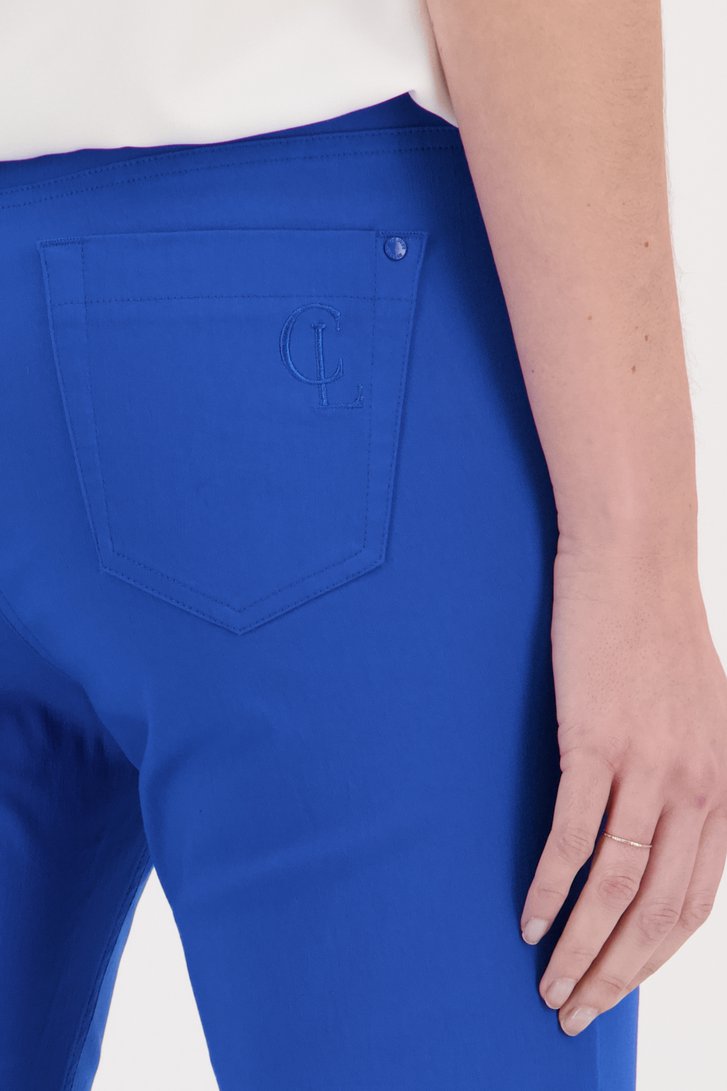 Blauwe 7/8 broek met elastische tailleband van Claude Arielle voor Dames