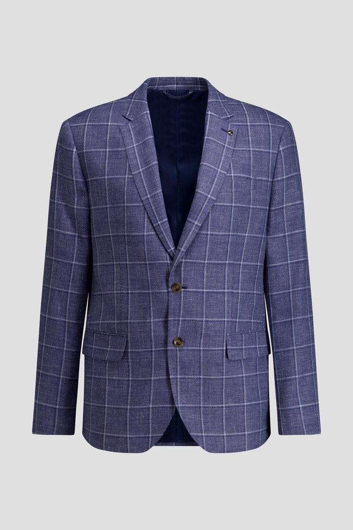 Productfoto 1 van Blauwe blazer met geruit motief - Regular fit door Dansaert Black Premium voor Heren